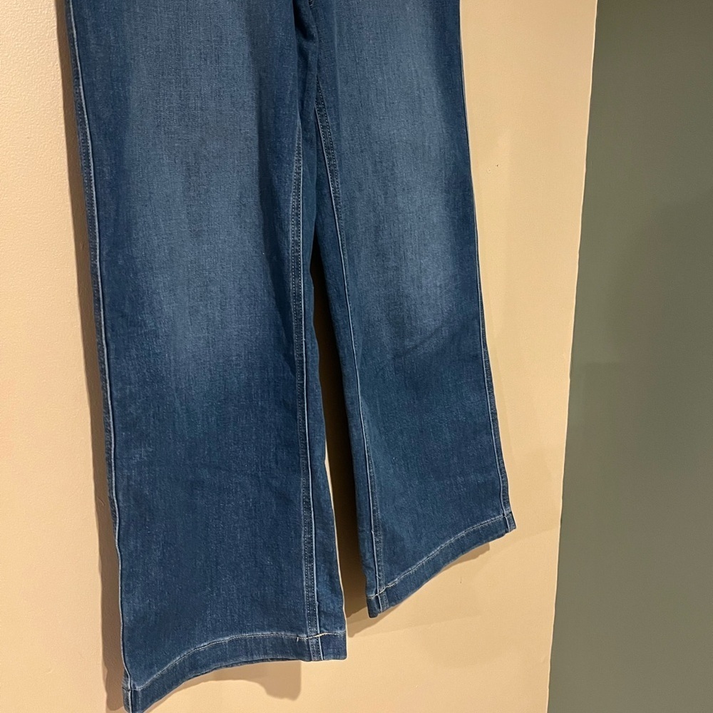 Women’s SONOMA Adaptive High Rise Wide Legs Stretch Denim Hook N Loop Fly 8 - Picture 5 of 9